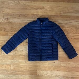 Lands End Navy Blue Puffer Jacket, Small